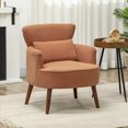 thumbnail image 2 of HOMCOM Fauteuil d'Appoint Rembourré avec Pattes en Bois pour Salon, Orange, 2 of 10