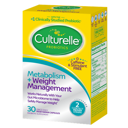 Culturelle Daily Metabolism and Weight Management Probiotic Capsules, Caffeine-Free, 30 Count