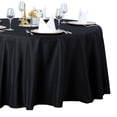 thumbnail image 3 of 132" Black 220 GSM Seamless Premium Polyester Round Tablecloth, 3 of 5
