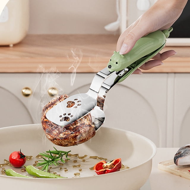 Extendable Kitchen Tongs Retractable Locking Design Non-Slip Grip for Frying Serving and Cooking, Green