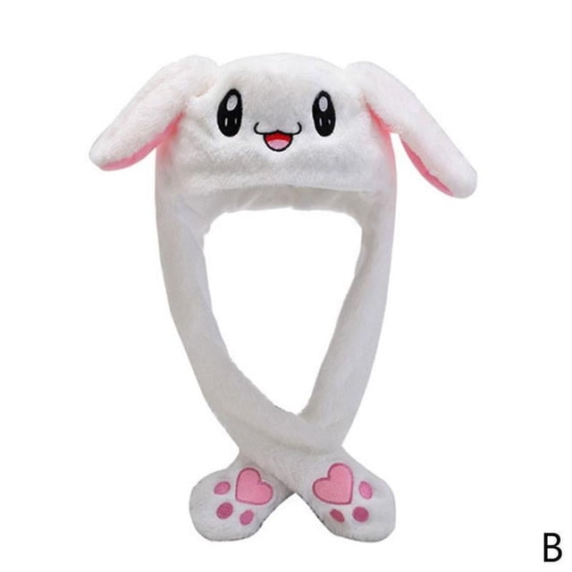 Funny Rabbit Bunny Ear Moving Hat Cap Soft Plush Cute Hat Toy 2022 HOT N5A3