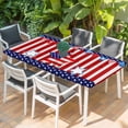 thumbnail image 2 of Independence Day Table Cloths for 5 Foot Rectangle Tables, American Flag Patriotic Star Red Striped Patio Waterproof Elastic Fitted Tablecloths, Washable Rectangular Table Cover for Camping, 2 of 8