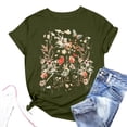 thumbnail image 1 of T-Shirt à Manches Courtes Imprimé Floral pour Femmes, Col Rond, Manches Longues Épaisses, T-Shirt Décontracté pour Femmes, 1 of 3
