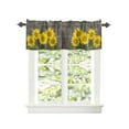 thumbnail image 2 of Kitchen Cafe Valance Curtain for Small Windows,Farmhouse Yellow Sunflowers Floral Rod Pocket Short Valances Mottled Rustic Wooden Plank Window Treatment Panel for Living Room/Bedroom/Bathroom,42x12in, 2 of 9