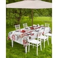 thumbnail image 4 of Fsddascl Christmas Snowman Outdoor Tablecloth - 60x120 Inch Rectangle Dining Table Cover, Xmas Balls Elk Botanical Vintage Waterproof Outdoor Table Cloth with Umbrella Hole & Zipper for Picnic/Patio, 4 of 7