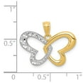 thumbnail image 3 of 14K Two-Tone Gold Charm Pendant 14 mm 22 & Rhodium Plated Diamond-Cut Butterfly, 3 of 3