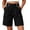 *Black, variant on Women’s High Waist Button Pleated Bermuda Shorts with Pockets,Relaxed Fit Summer Casual Shorts Khaki,Women's Plus XXL