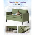 thumbnail image 5 of LAZZO 51" Modern Loveseat Sofa, 2-Seater Linen Fabric Couch for Bedroom & Office, Green, 5 of 8