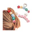 thumbnail image 1 of wonima44 2 Pack Flower motif Big Hair Claw Clips for Women Stylish distinctive shape Hair Claw Large Claw Clip for Thick Curly Thin Hair Strong Hold jaw clips (Color+pink), 1 of 1