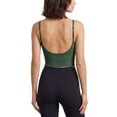 thumbnail image 4 of BadPiggies Women's Comfy Wirefree Seamless Bra Adjustable Cami Lounge Bra Padded Bralettes Longline Pullover Sleep Bra (S/M, Green), 4 of 6