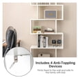 thumbnail image 4 of -Shaped Bookshelf with Cabinet, 6-Tier Freestanding Bookcase, White Engineered Wood, 27.5"x9"x72", Living Room, Bedroom, Home Office Storage, Anti-Toppling Device, 4 of 9