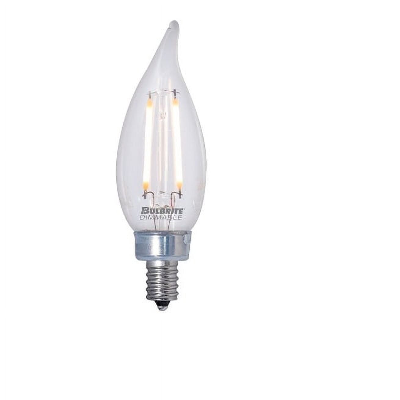 Bulbrite  Pack of (4) Dimmable CA10 Candelabra (E12) LED Bulb Clear Filament
