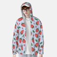 thumbnail image 2 of Balery Strawberries Men's Women's UPF 50+ Sun Protection Lightweight Hoodie Performance Long Sleeve Shirt for Fishing Running-X-Large, 2 of 7