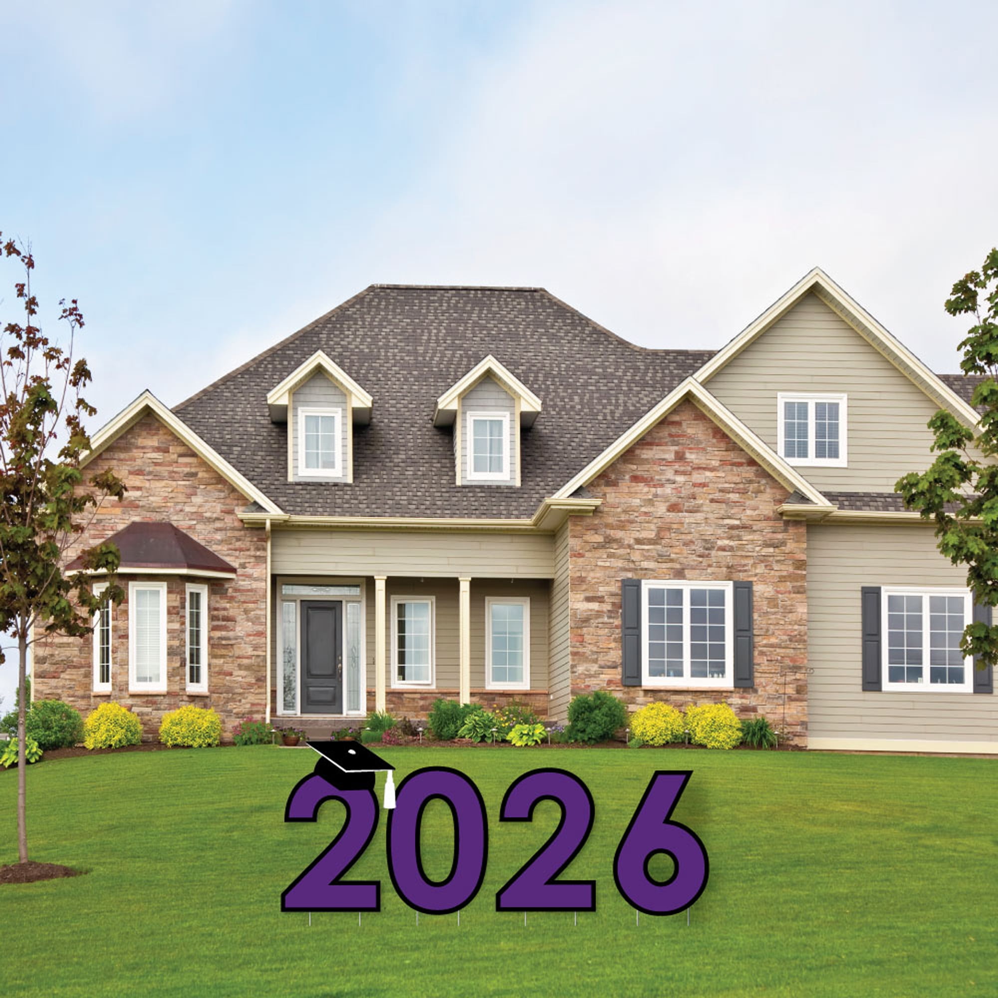 Big Dot of Happiness Purple 2026 Graduation Party Yard Signs - Outdoor Lawn Decorations - 2026