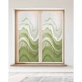 thumbnail image 2 of Window Privacy Film Green Abstract Stained Glass Window Film Decorative Sun Block Window Cover Waves Gradient Water Ripple Striped Window Clings Static Adhesive Sticker for Bathroom 23.6"x59", 2 of 7