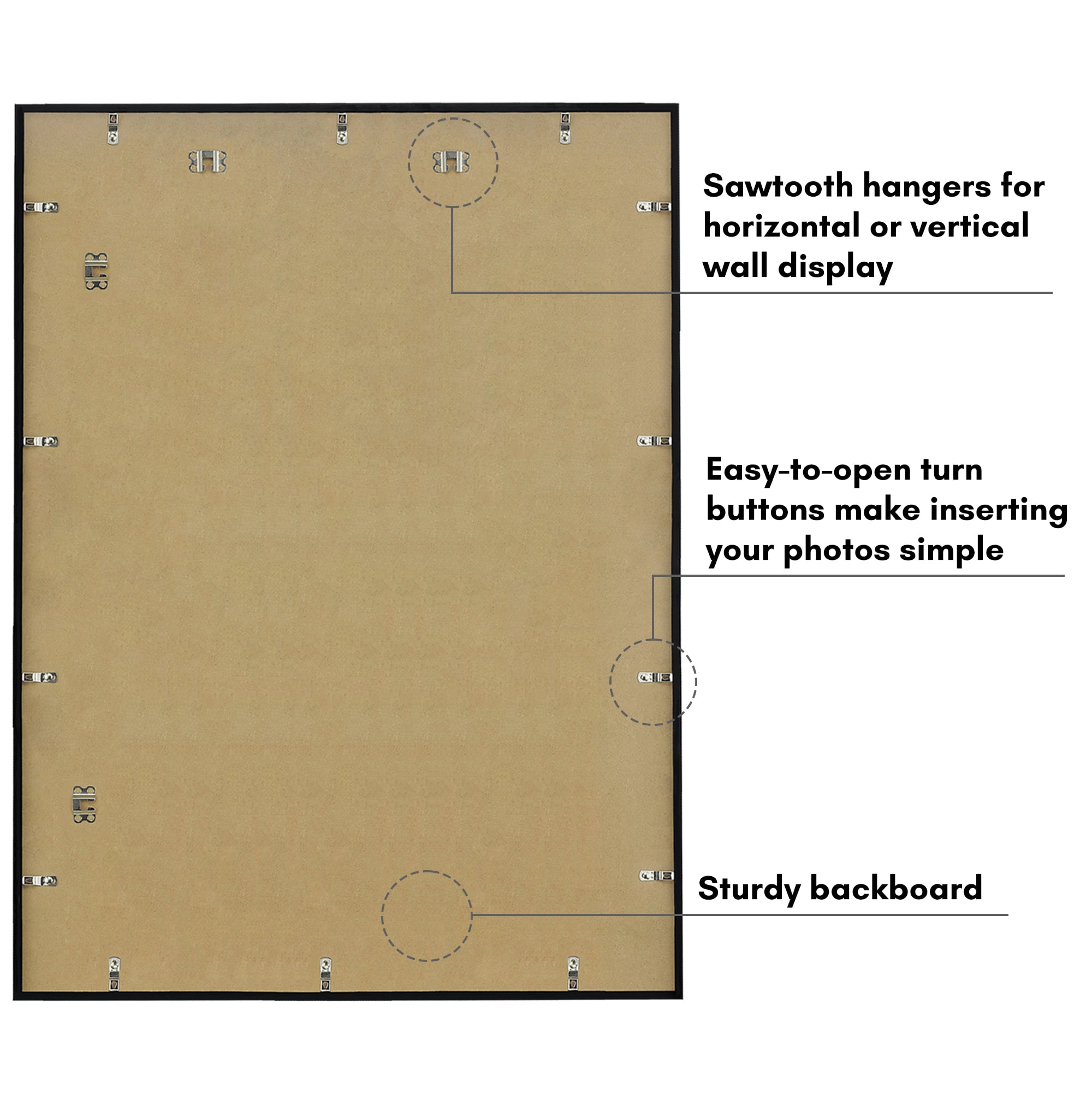 Americanflat 30x40 Picture Frame with Polished Plexiglass Streamline Collection Thin Border Wall - Black