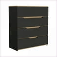 thumbnail image 3 of Bedroom Set, 2-Piece London Armoire + Aralia Drawer Dresser, Black / Light Oak | Combo Dressers | Particle Board, 3 of 10