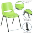 thumbnail image 4 of BizChair HERCULES Series 5 Pack 880 lb. Capacity Green Ergonomic Shell Stack Chair with Gray Frame, 4 of 13