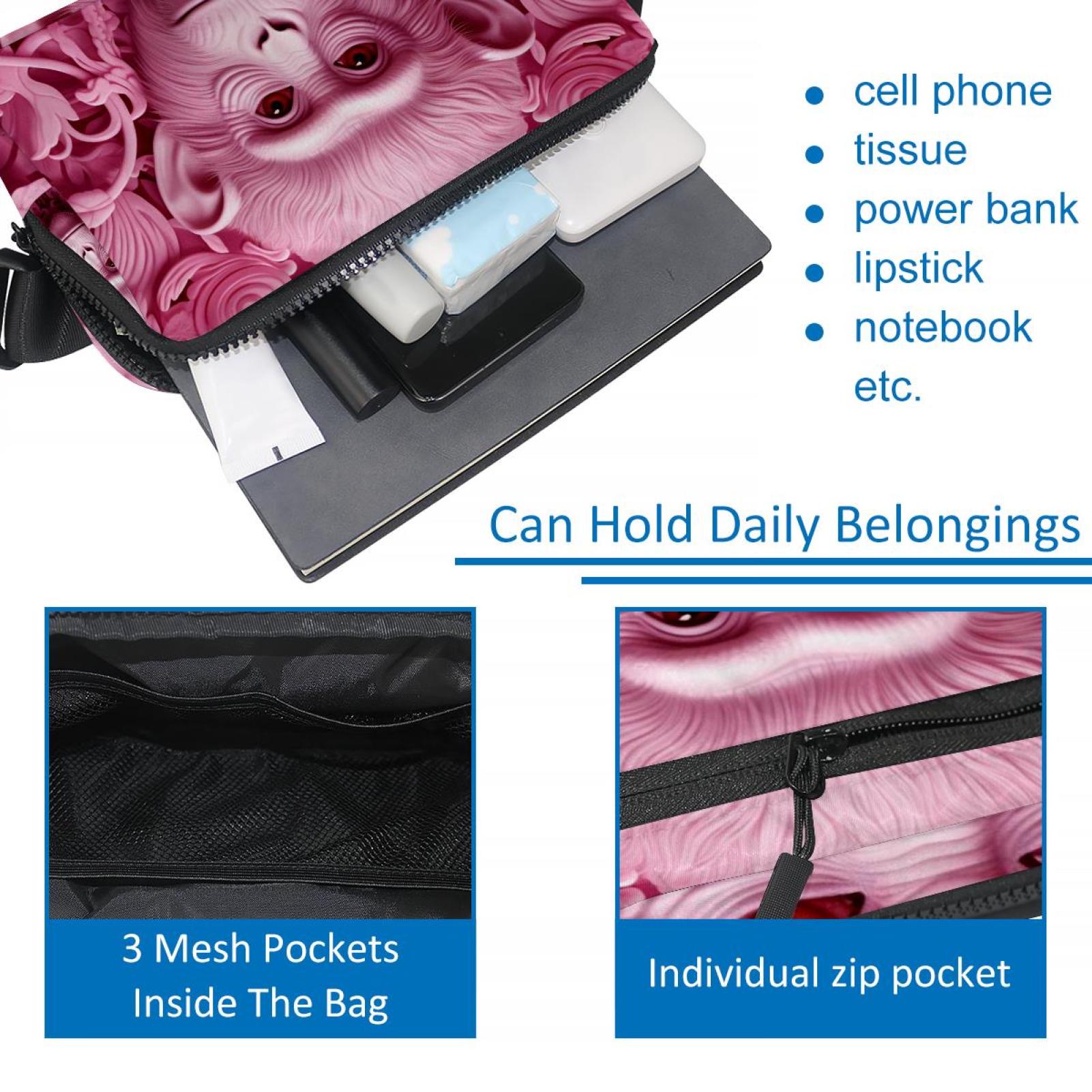Pink monkey orangutan Running Belt Fanny Packs Waist Packs with Extension Strap Unisex Lightweight Adjustable