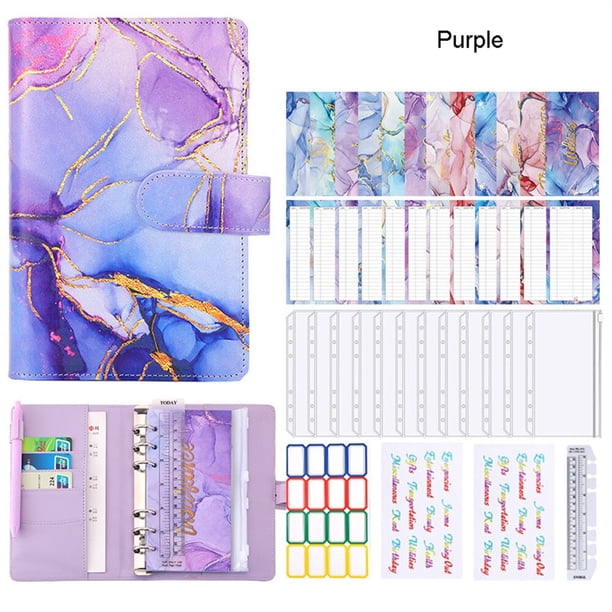 Money Savings Organizer Notebook A6 Pu Leather Budget Binder Budget Binder Cash Envelope Organizer Financial Planner Notebook.A6 He Qiyong unisex