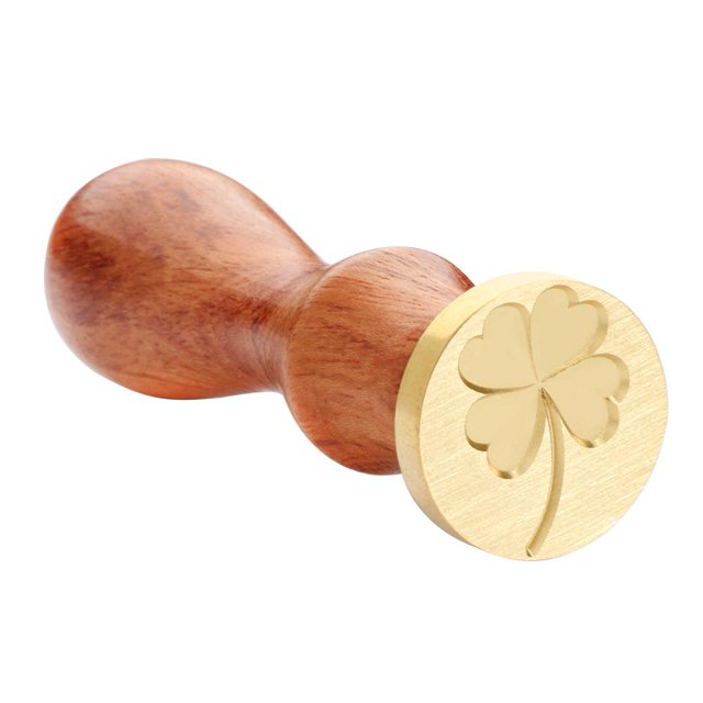 Cuadros Decorativos Sello de cera para sellar plantas de metal antiguo, mango de madera, decoración artesanal antigua (D) Likrtyny embutido en tela