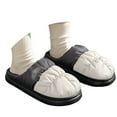 thumbnail image 3 of HNMKIU Winter Slippers for Women Women Home Water Lined Thick Sole Warm Comfort Indoor Outdoor Shoes Slippers for Women Indoor White,44, 3 of 9