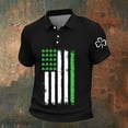 thumbnail image 1 of Ceisia Men's St. Patrick's Day Polo Shirt Collection | Shamrock American Flag Print | Casual Short Sleeve Collared Tops Gift, 1 of 5