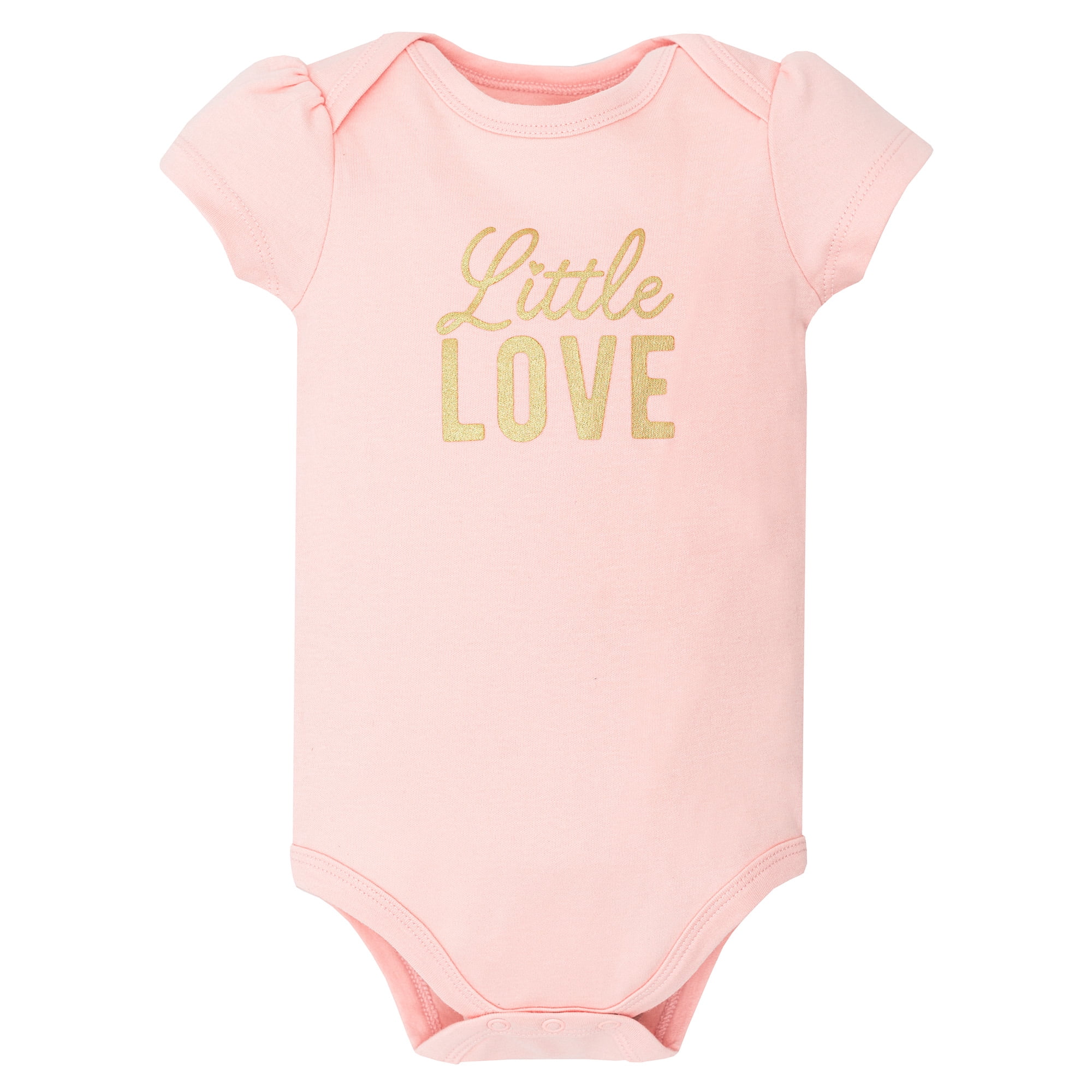 Hudson Baby Infant Girls Cotton Bodysuits 5-Pack, Soft Pink Sage Rose, 0-3 Months