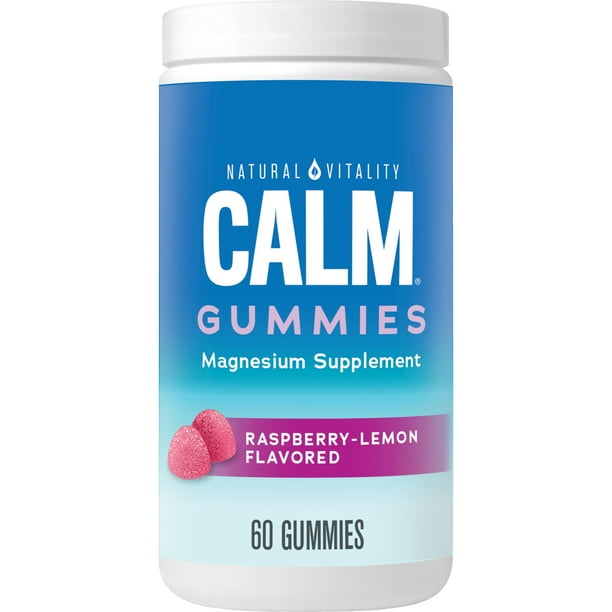 Natural Vitality CALM Gummies, Magnesium Supplement, RaspberryLemon