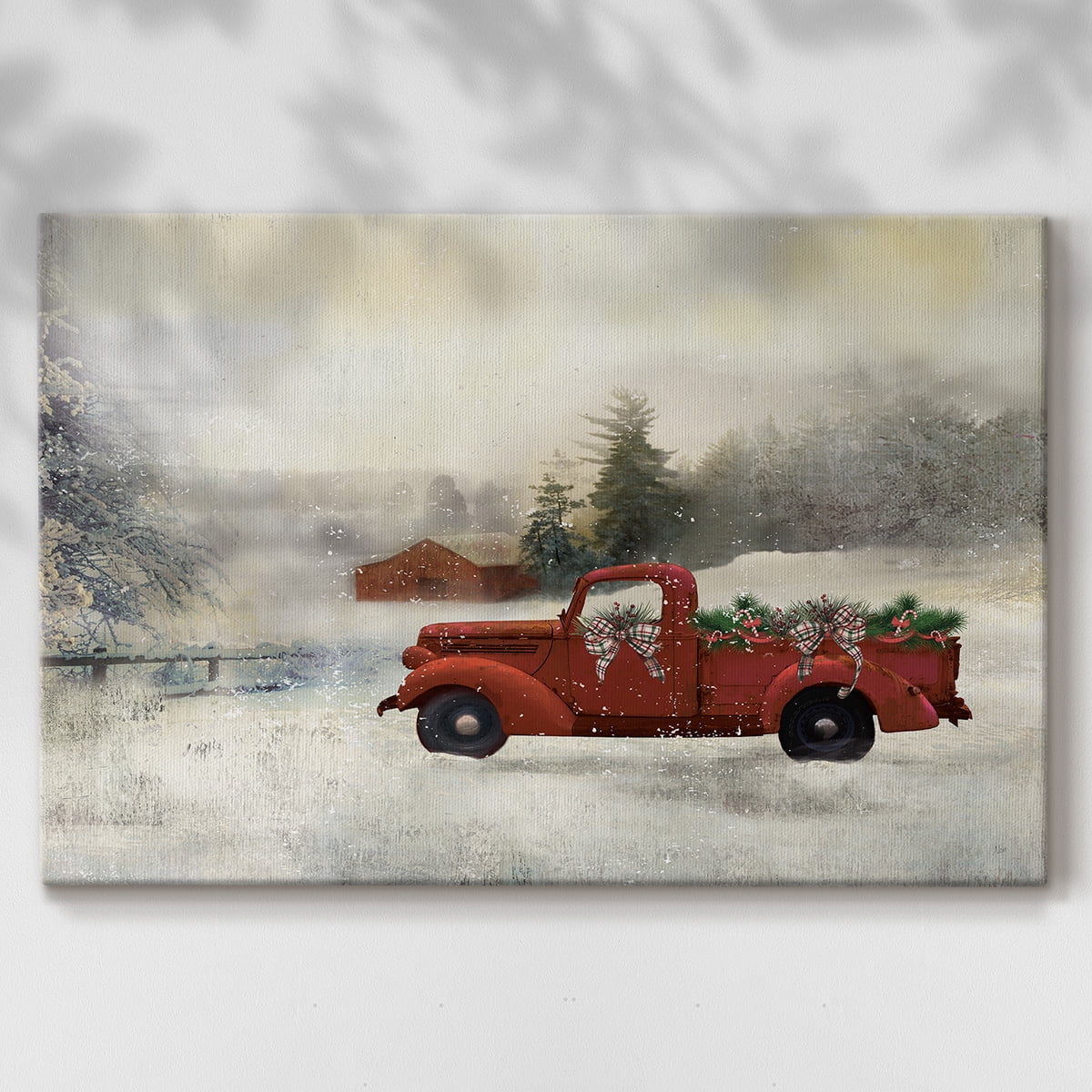 Red Barn Winter- Gallery Wrapped Canvas