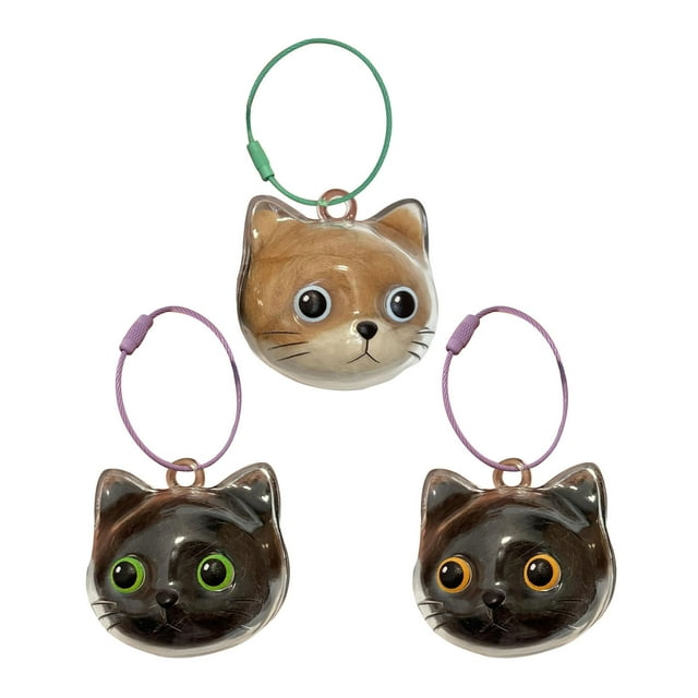 Visland 3Pcs Cat Hair Collector Charm Memorial Pet Hair Storage Box Keychain Charm Transparent Bottle for Pets Fur Keepsake Keyring Cat Owners Gift