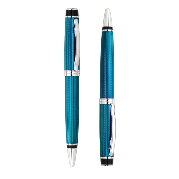 Xezo Xezo Incognito™ Diamond-Cut Lacquered Brass Ballpoint Pen - Deep Blue