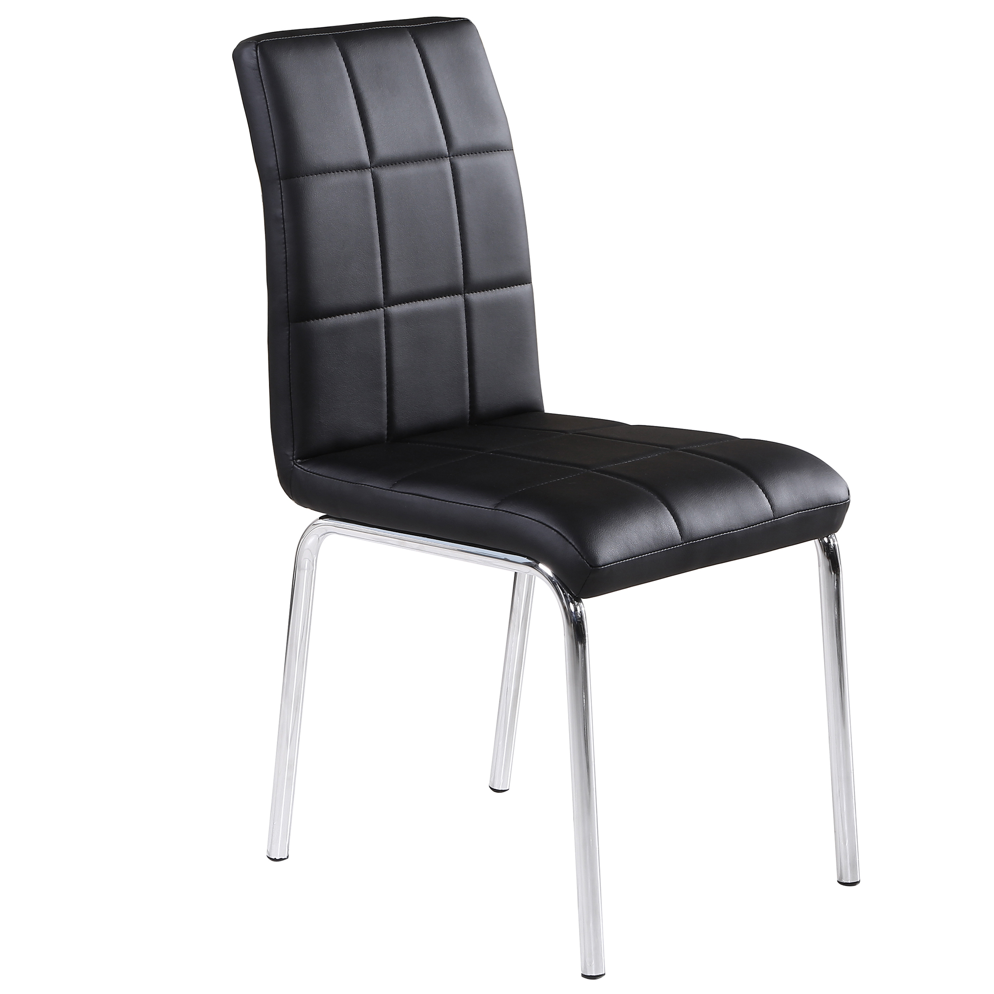 WHI SIDE CHAIR, SET OF 4, FAUX LEATHER/METAL, BLACK
