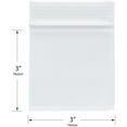 thumbnail image 2 of Plymor 3" x 3" (Pack of 500), 2 Mil Zipper Reclosable Plastic Bags, 2 of 6