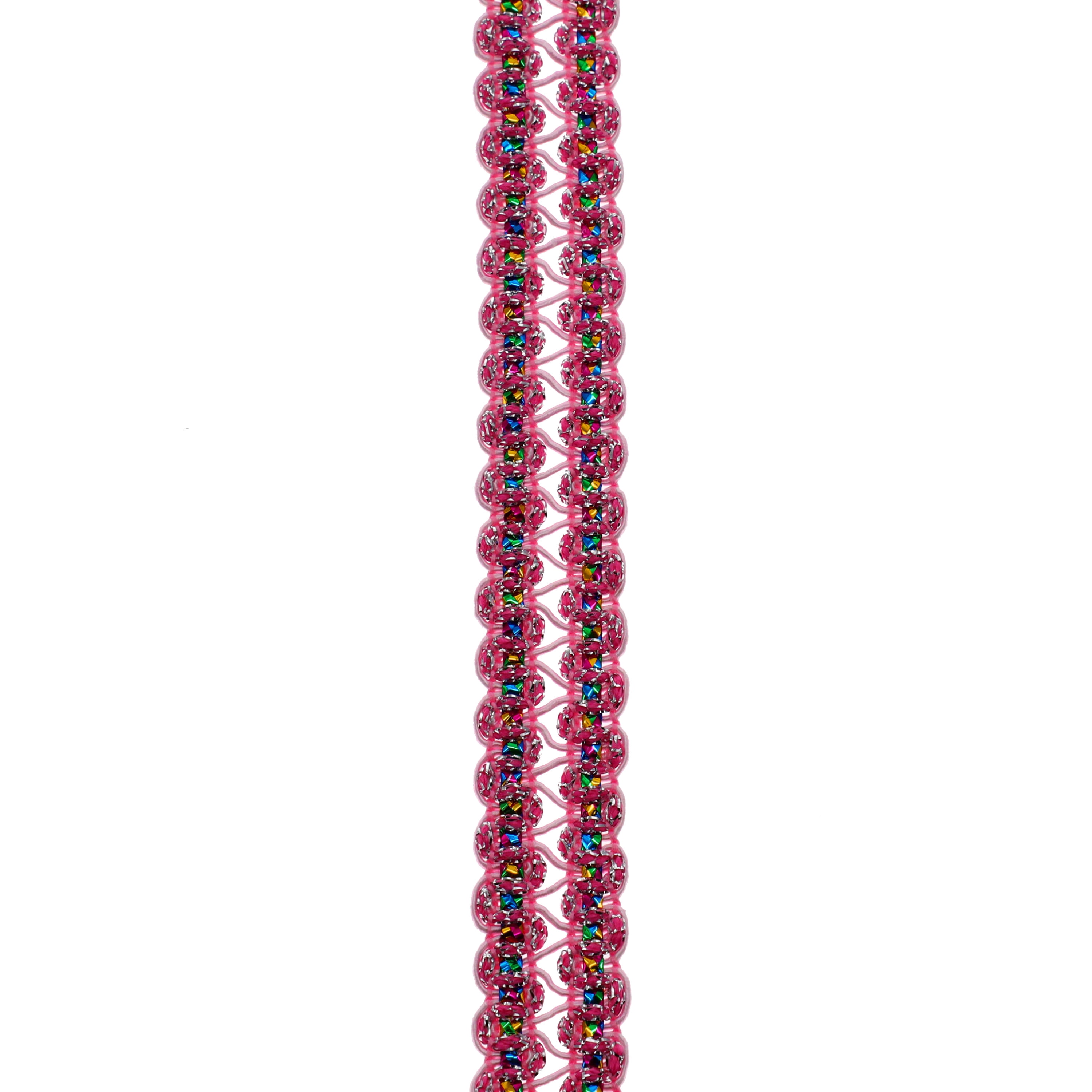 (2 pack) Simplicity Trim, Pink 3/4 inch Metallic Gimp Trim Great for Apparel, Home Decorating, and Crafts, 1 Yard, 1 Each