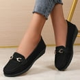 thumbnail image 2 of YLYL Women's Leather Buckle Loafers Dress Shoes Casual Flats Low Heel Slip on Driving Penny Loafers, 2 of 9