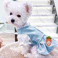 thumbnail image 6 of Small Dog Dress Cute Carrot Pocket Blue Lace Princess Puppy Dress Skirt Fall Winter Thick Holiday Pet Clothes Dresses for Small Dogs Girl Cat Outfit - M, 6 of 7