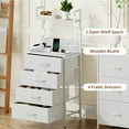 thumbnail image 6 of Eunos Tall Nightstand with Charging Station, White Dresser with 4 Drawers and Storage Shelves for Bedroom, 6 of 7