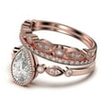 thumbnail image 4 of Dazzling Boho & hippiepie 2.25 Carat Pear Cut Diamond Moissanite Engagement Ring, Classic Wedding Ring, Two Matching Band in 10k Solid Rose Gold, Birthday Gift, Promise Ring, 4 of 4