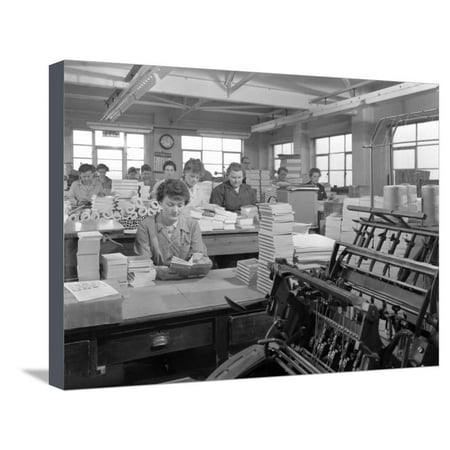 The Binding Room at the White Rose Press Printing Co, Mexborough, South Yorkshire, 1959 Stretched Canvas Print Wall Art By Michael