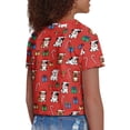 thumbnail image 5 of Uourmeti Christmas Pug Kids Short Sports T-Shirt Summer Short Sleeve Crop Top Casual Loose O Neck Pullover for 11-12Y Girls, 5 of 6