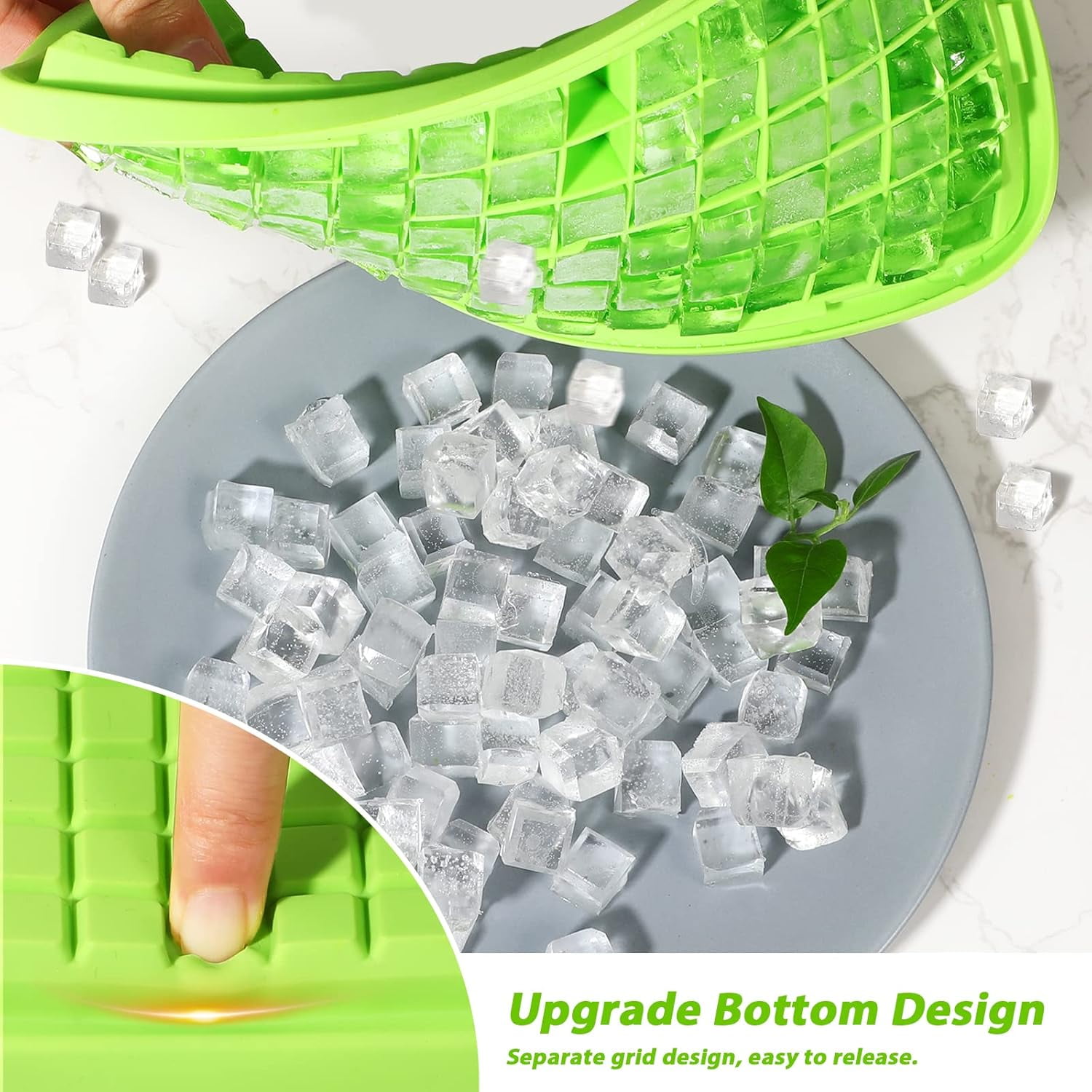 Silicone Ice Cube Tray with Lid Easy Release Small Ice Molds 86 Grids Mini Crushed Tiny Ice Trays for Drinks Coffee Juice Whiskey Cocktails