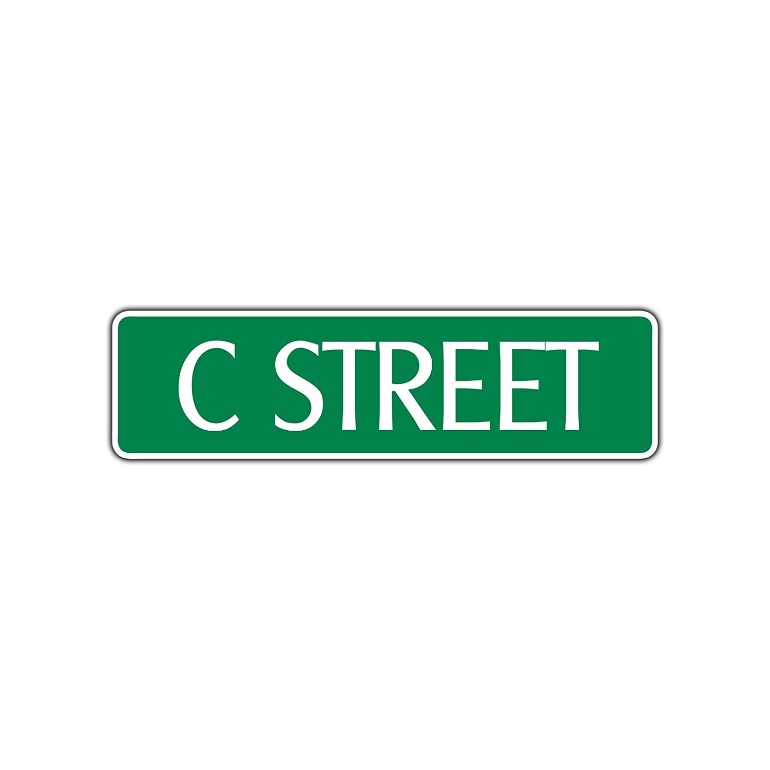 C Street Name Letter Aluminum Metal Novelty Street Sign Wall Decor 4x13
