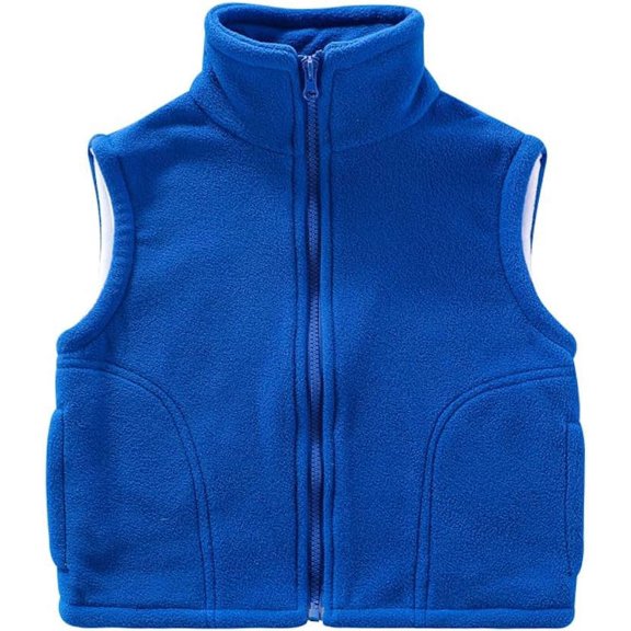 Warm Fleece Vest, Sweater Solid Color Zipper Sleeveless Jacket for Toddler Kids 2-8 Years
