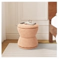 thumbnail image 6 of Round Ottoman with Storage, Swivel Boucle Ottoman Vanity Stool, Upholstered Footstool with Storage Removable Lid, Modern Round Footrest Coffee Table for Living Room, Dorm, Makeup Room, Coral, 6 of 8