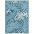 thumbnail image 3 of SAFAVIEH Courtyard Nick Floral Indoor/Outdoor Area Rug, Aqua/Navy, 8' x 10', 3 of 7