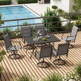 thumbnail image 3 of Patio Furniture Patio Dining Chairs Set of 2, Swivel Outdoor Patio Chair with Paded Textilene Fabric, All Weather Outdoor Seats Ergonomic Comfort, Perfect Seats for Backyard, Balcony, and Garden,Out, 3 of 15