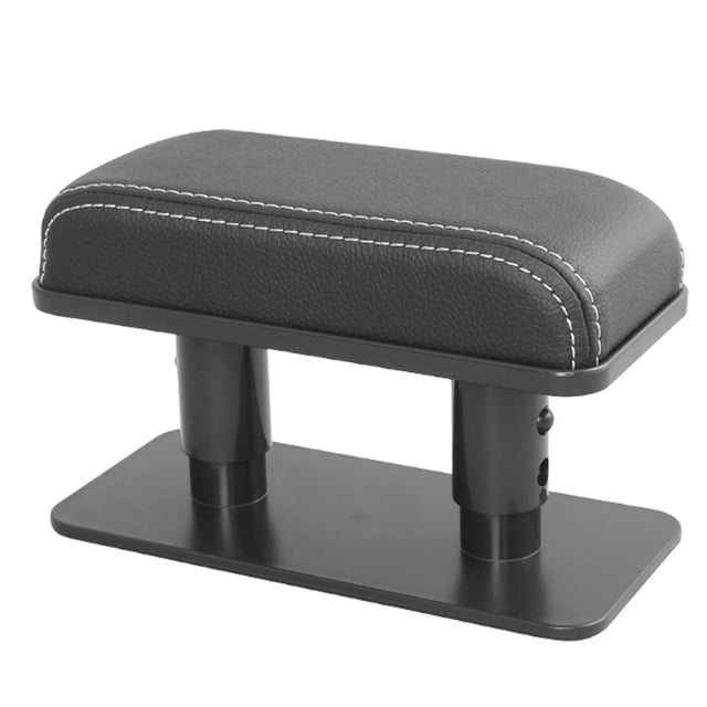 SPRING Car Armrest Adjustable Height Left Elbow Support Pad Rest Pad black