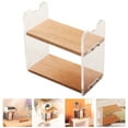 thumbnail image 2 of 1Set Dollhouse Mini Bookcase for Children Decorative Use Rectangular Shape Walnut Wood Transparent 1:12 Scale, 2 of 8