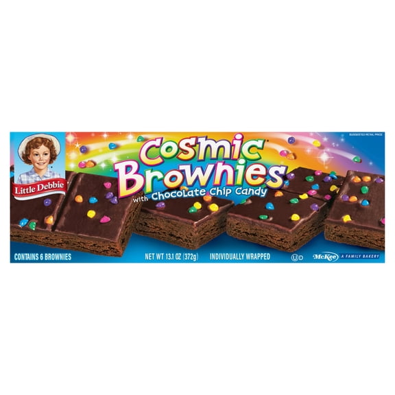 2 Pack - Little Debbie Brownies Cosmic With Chocolate Chip Candy 13.1 oz Package May Vary
